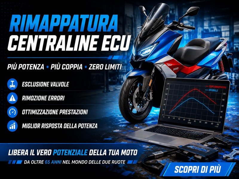 RIMAPPATURA CENTRALINE MOTO, SCOOTER E AUTO – PIÙ POTENZA